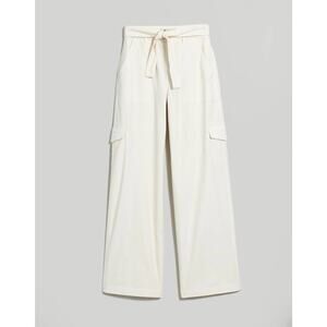 Madewell White Vintage Canvas Belted Griff Super Wide Leg Cargo Pants‎ Size 32